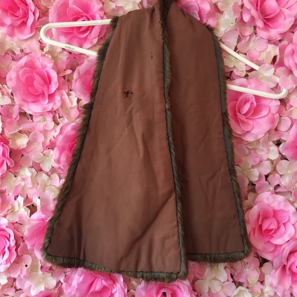 Fur stole genuine vintage glam bling evening prom Hollywood scarf brown stripe - Picture 7 of 11